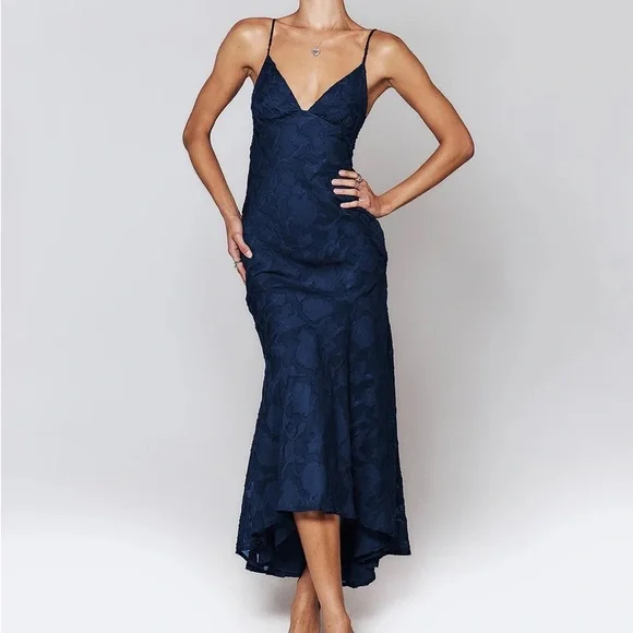 Princess Polly CYRENE MAXI DRESS NAVY - Picture 3 of 12